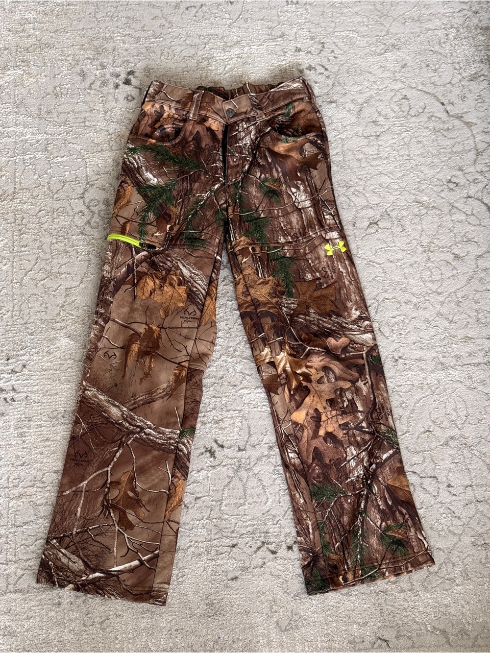 Under Armour Brown Realtree Camo Joggers with Neon Accent